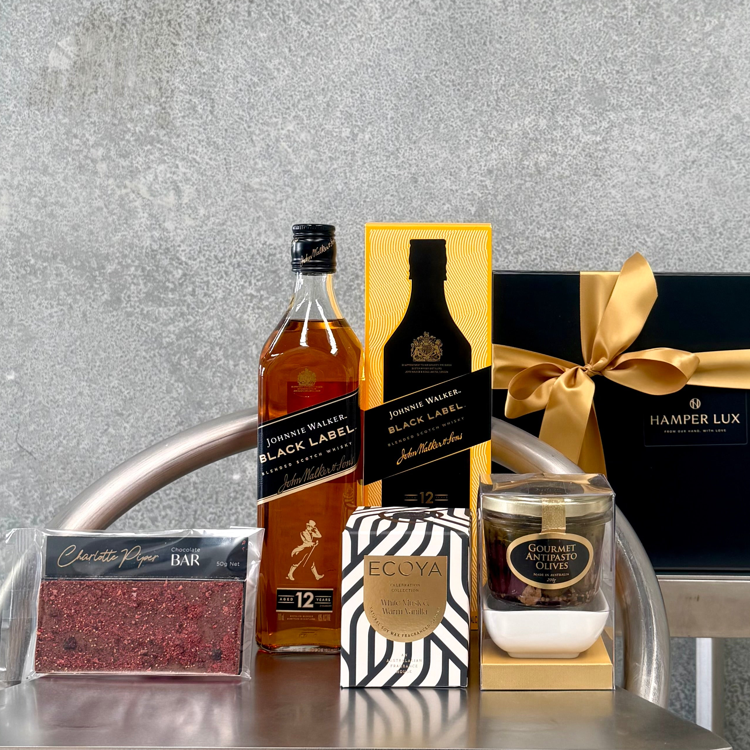 Johnnie Walker Black Label Whisky Gift Box with Candle