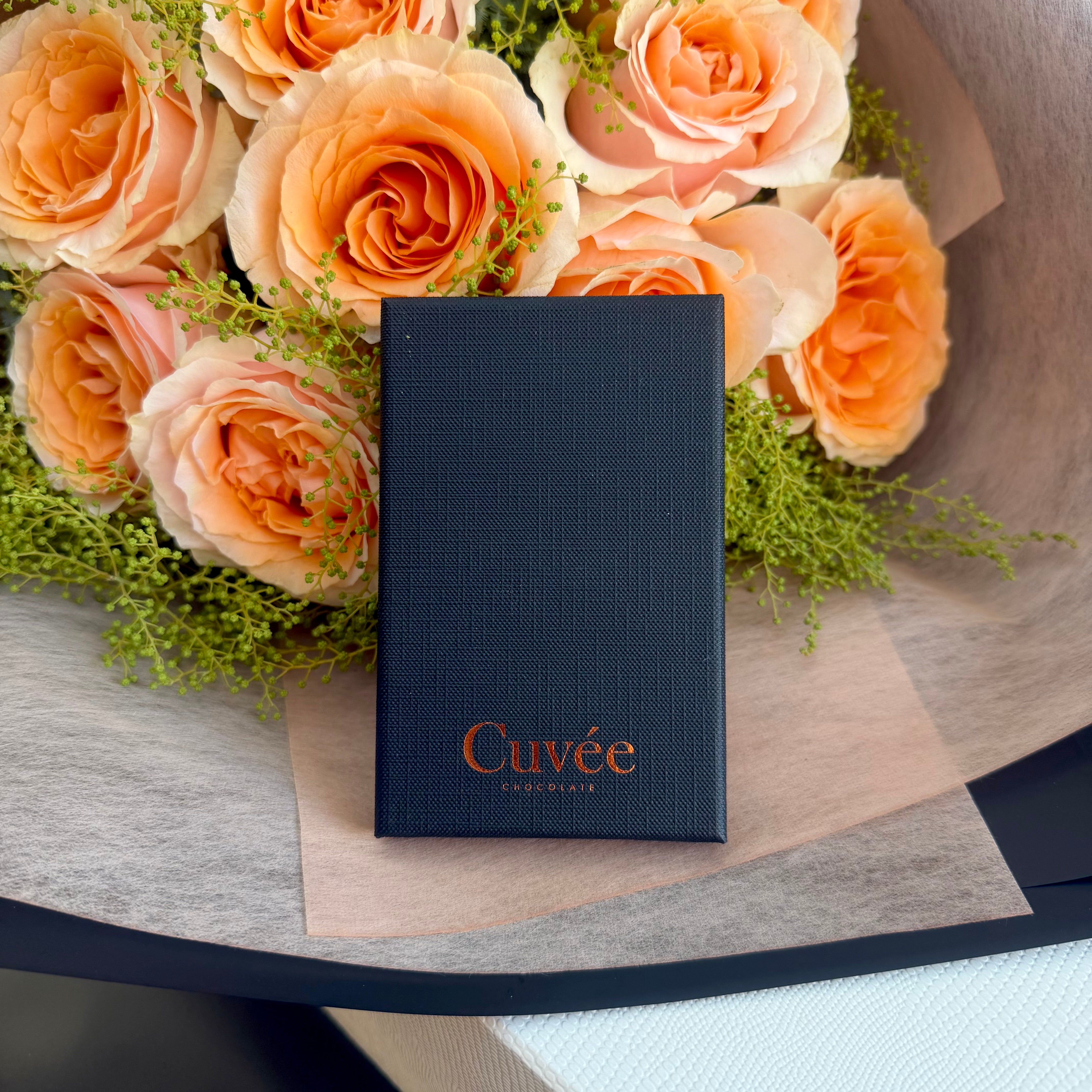 10 Apricot Roses with Teddy & Chocolate