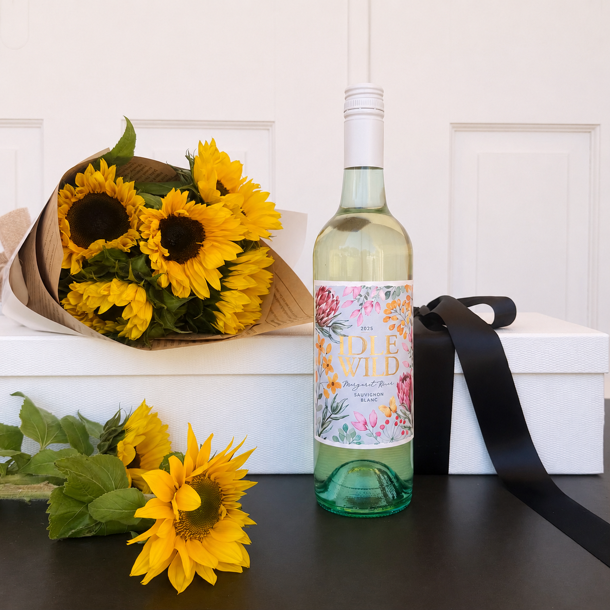 Sunflowers & Margaret River White Wine Gift Box