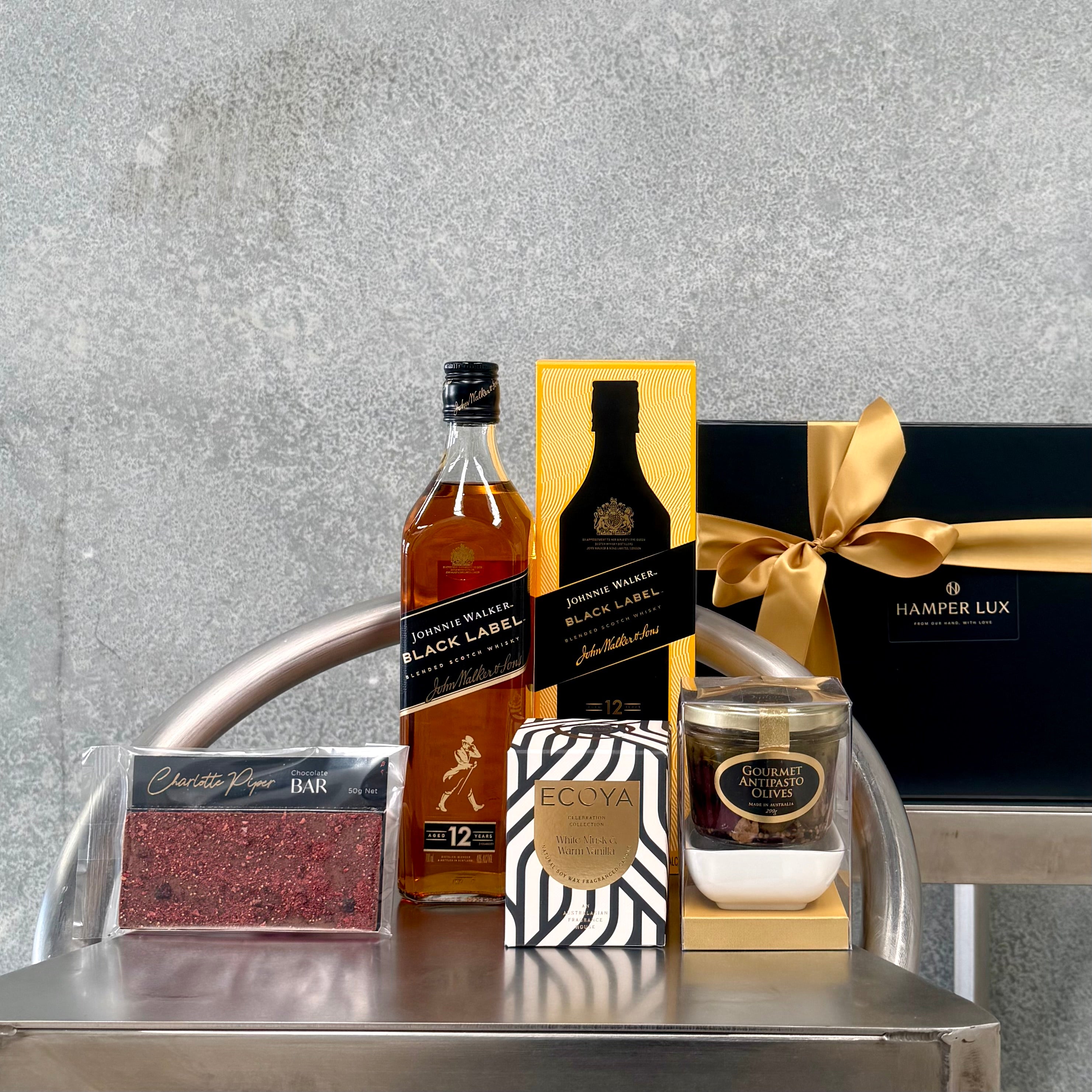 Johnnie Walker Black Label Whisky Gift Box with Candle
