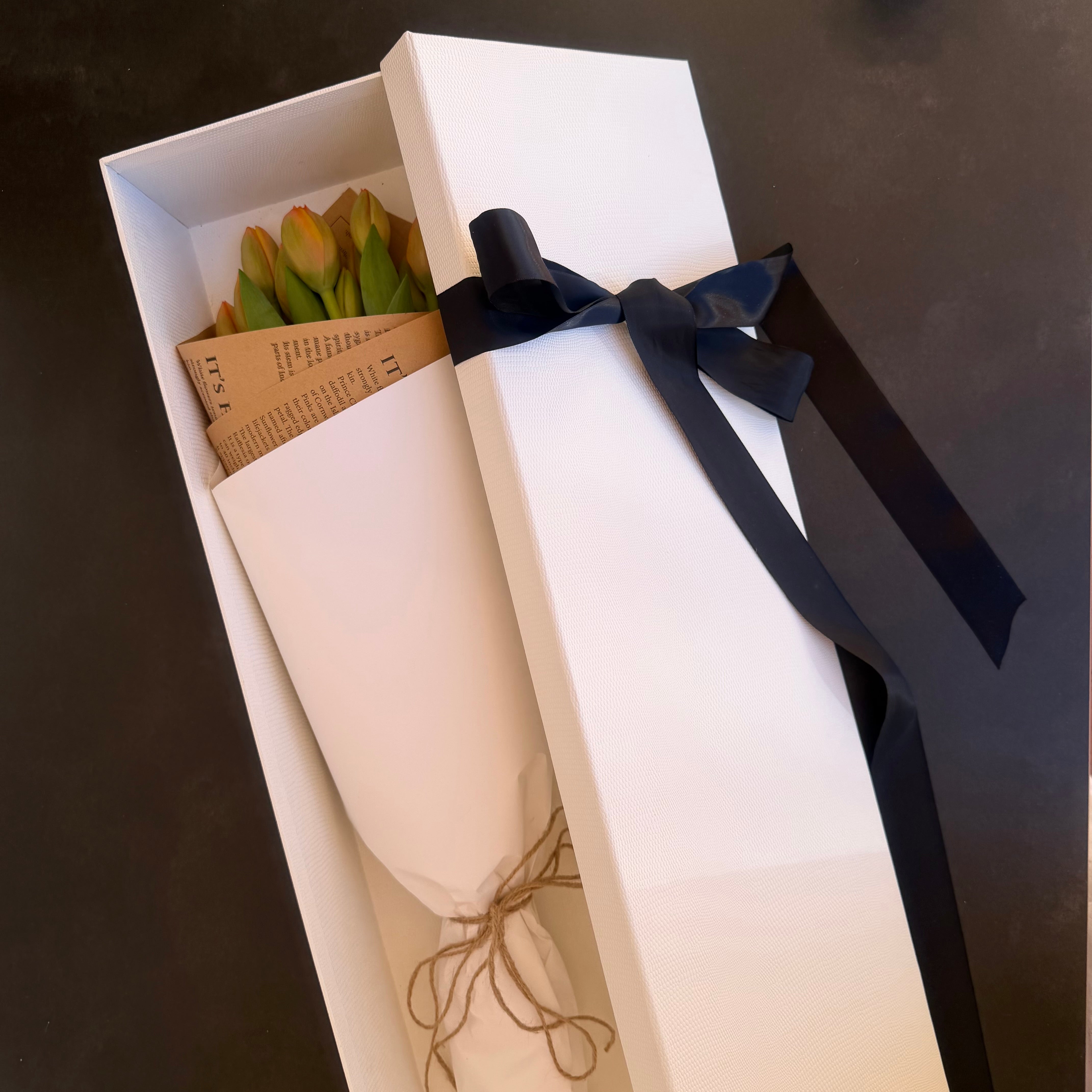 Seasonal Tulips, Mini Moët & Chocolates