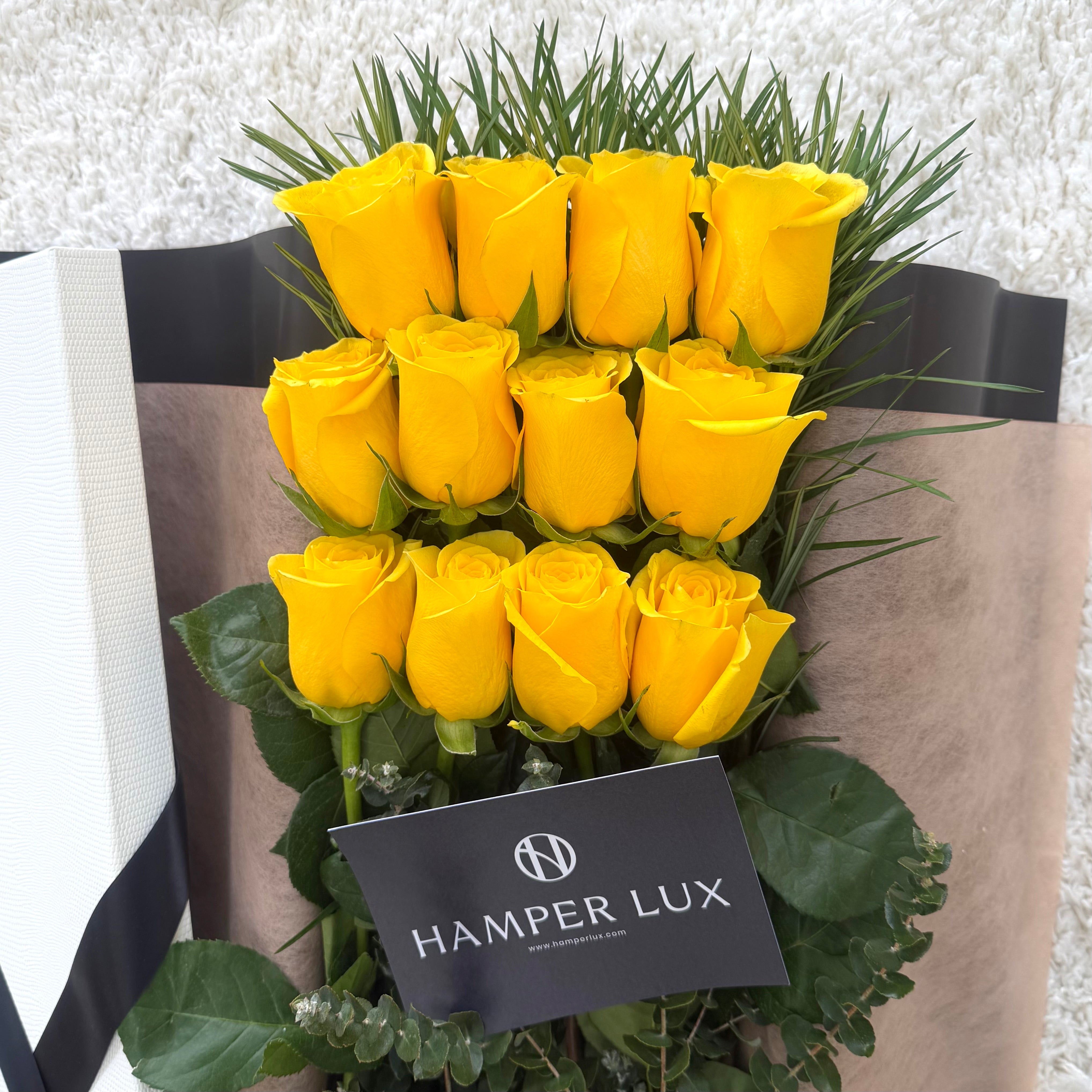 Yellow Roses with Chocolate & Candle Hamper