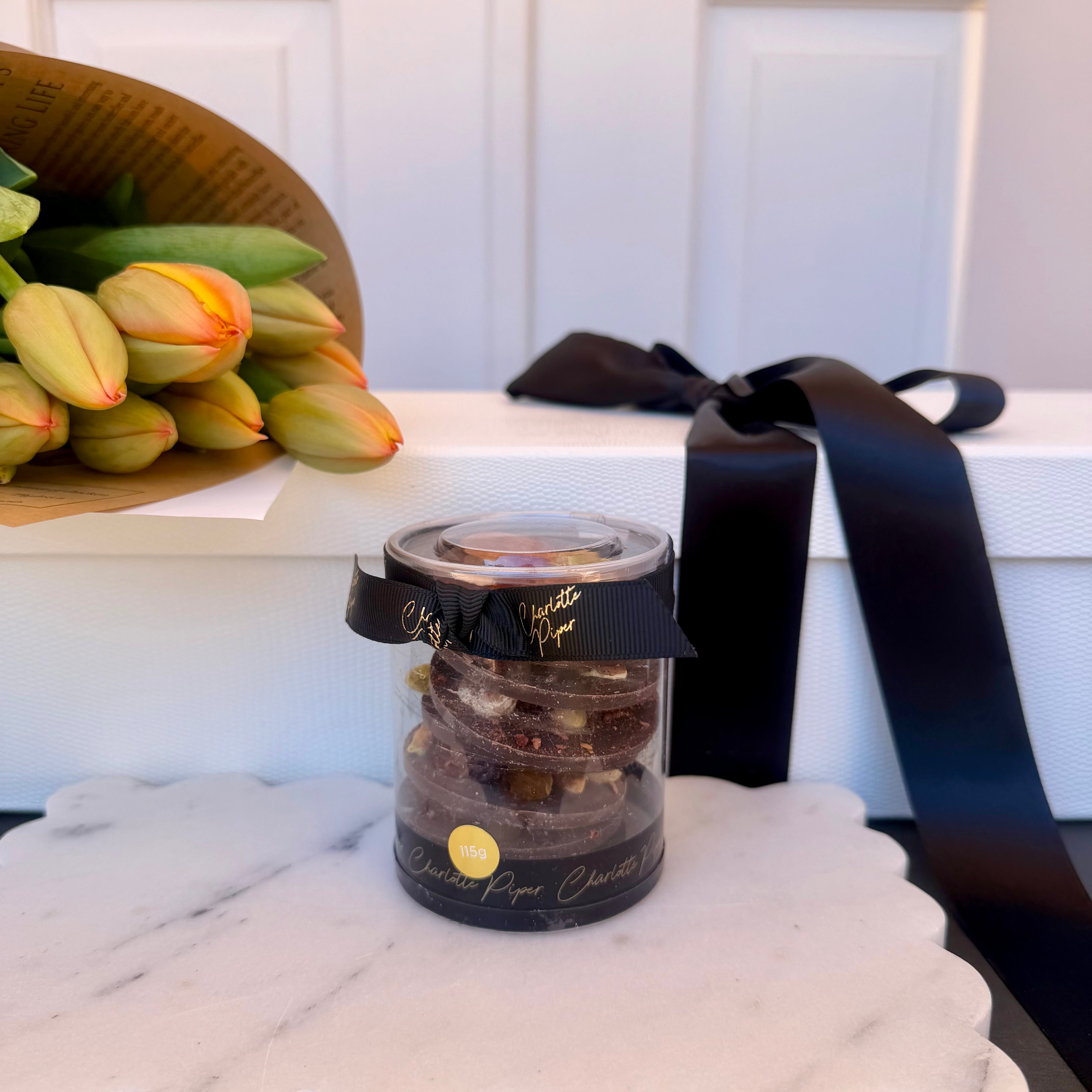Seasonal Tulips, Mini Moët & Chocolates