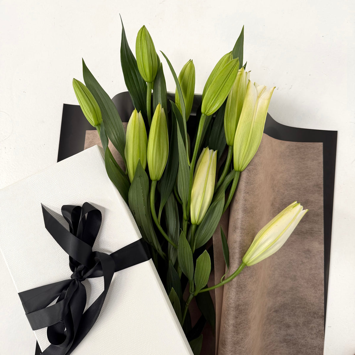 Oriental Lilies with Candles & Chococlate Gift Box